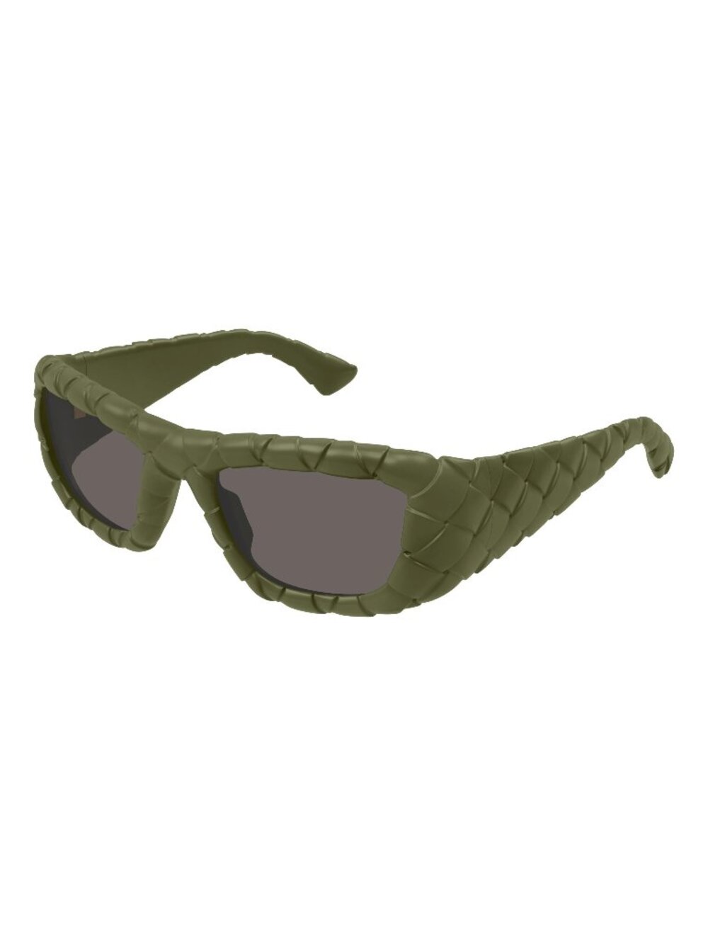 New Bottega Veneta Women's Sunglasses Green Square Brown Lens Injected Frame